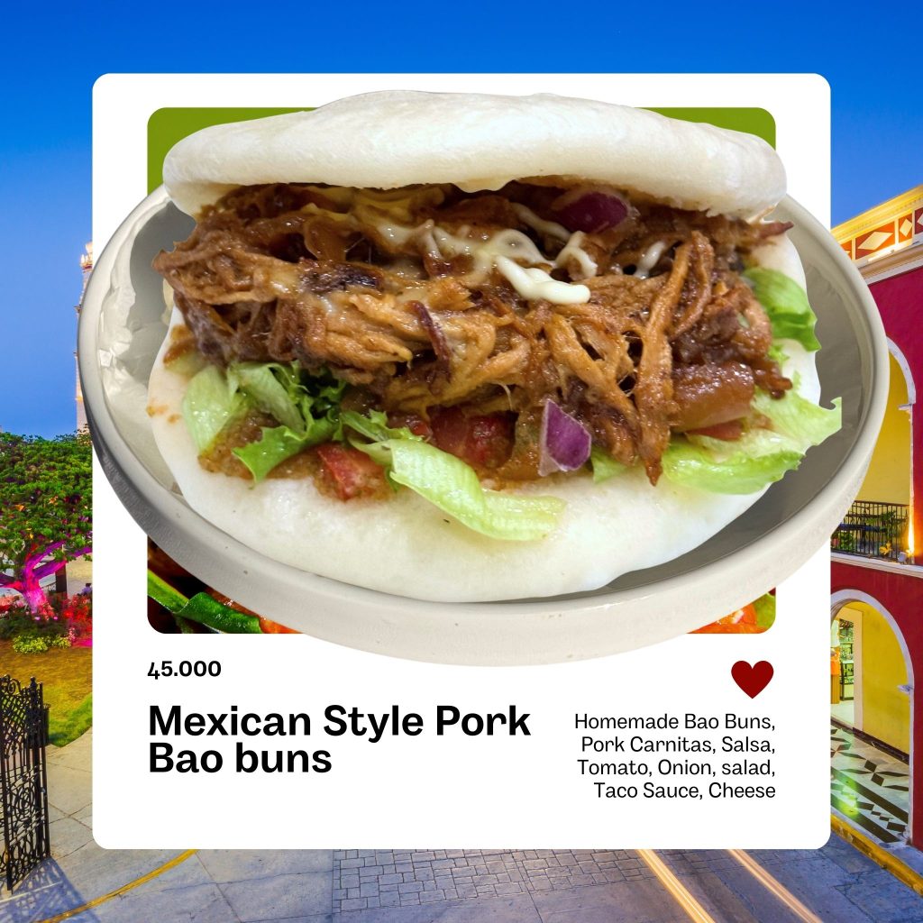 bánh bao kẹp Mexican Style Pork
